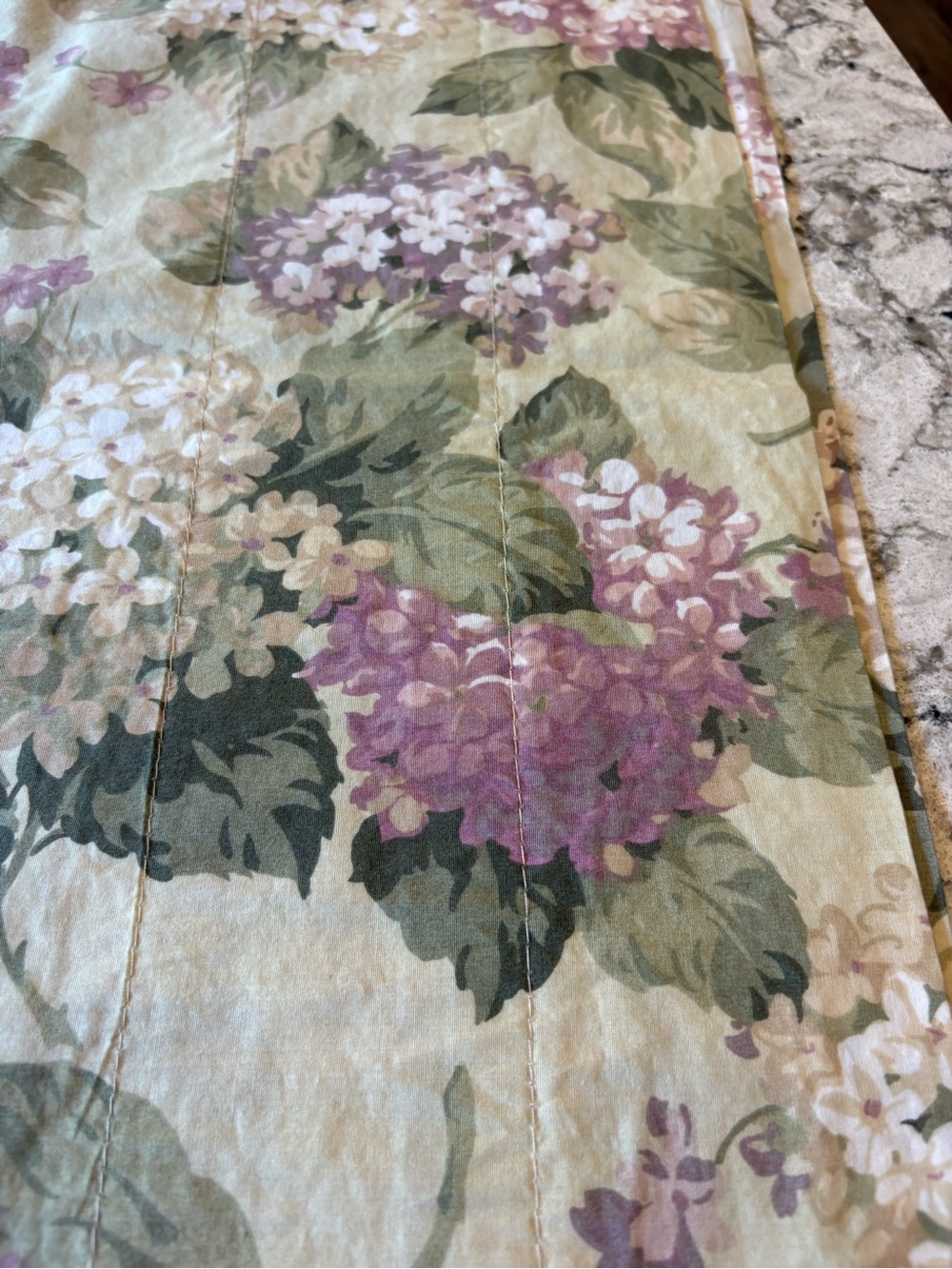 Martha Stewart Town & Country Hydrangea Floral Panel in Green, Pink & Cream - Picture 3 of 8